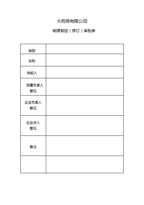 制度制定(修订)审批表