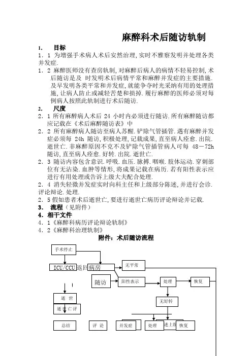 术后随访制度