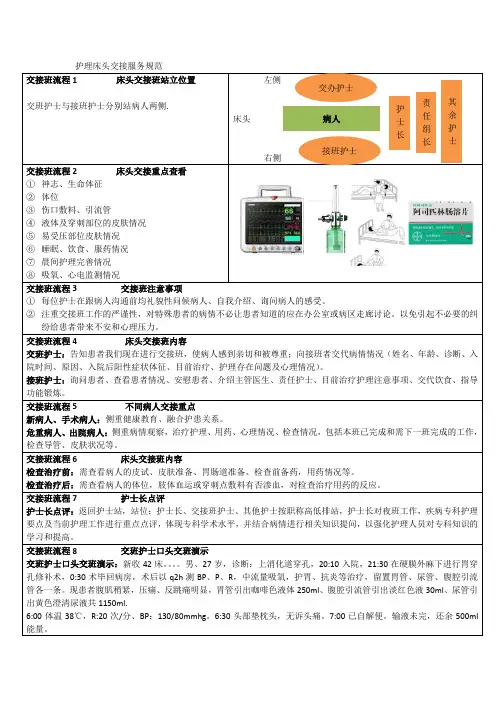 护理床头交接服务规范