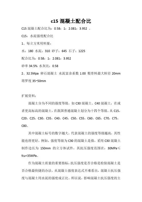 c15混凝土配合比