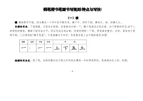 汉字基本笔画特点与写法