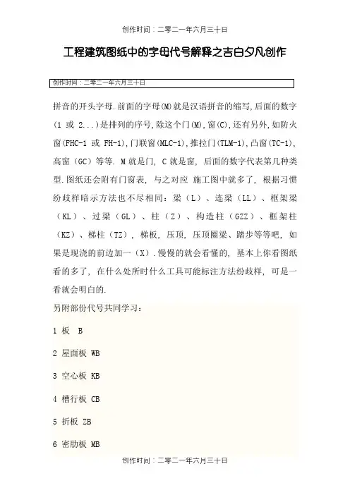 工程图纸中的字母代号