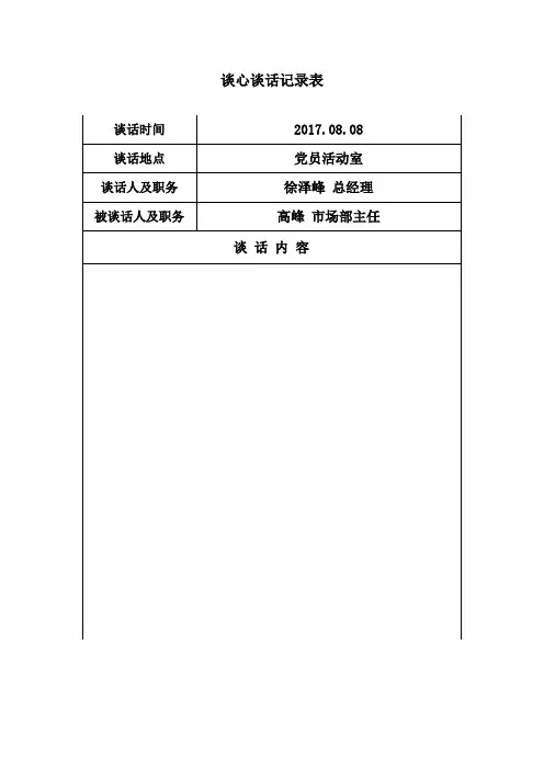 谈心谈话记录表