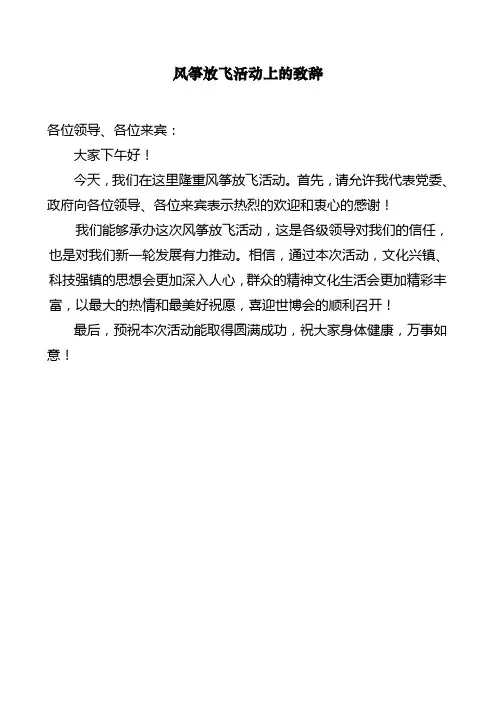 风筝节讲话