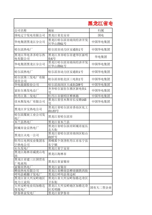黑龙江电厂