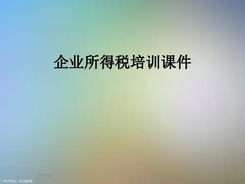 企业所得税培训课件