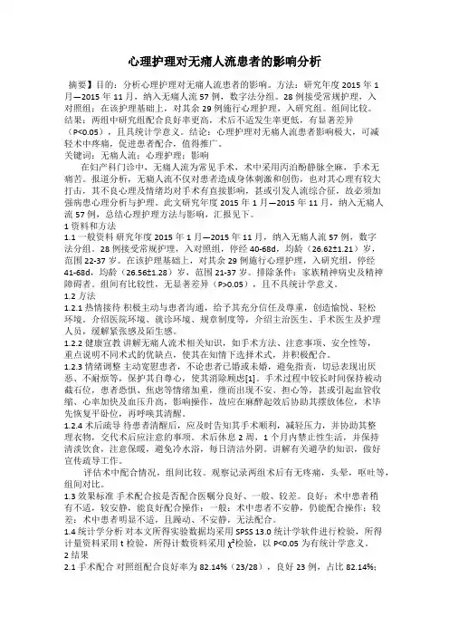 心理护理对无痛人流患者的影响分析