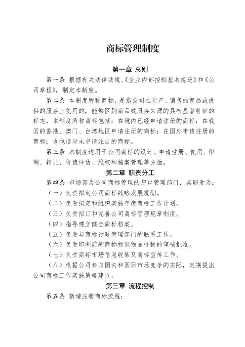 商标管理制度