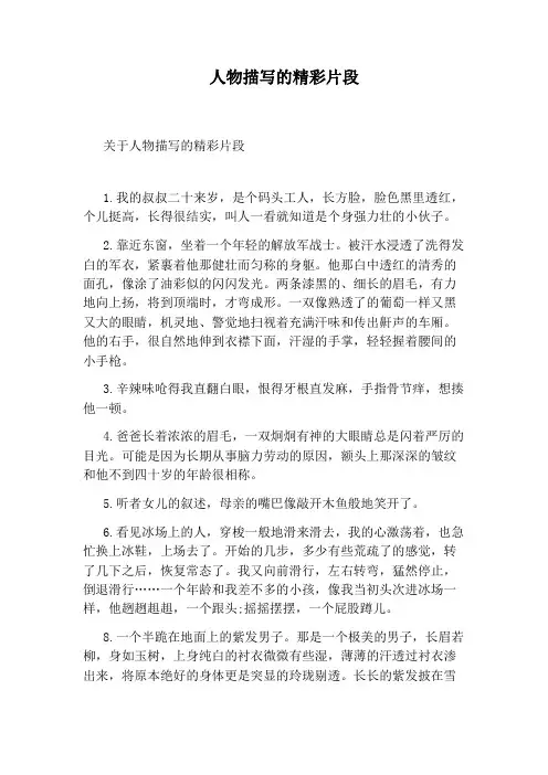 人物描写的精彩片段
