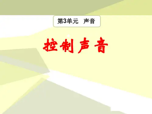 《控制声音》声音 PPT实用课件