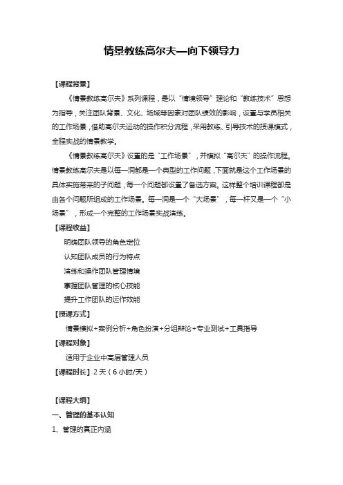 王雷军--情景教练高尔夫——向下领导力