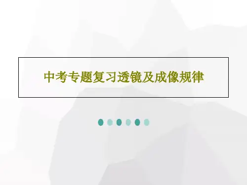 中考专题复习透镜及成像规律37页PPT