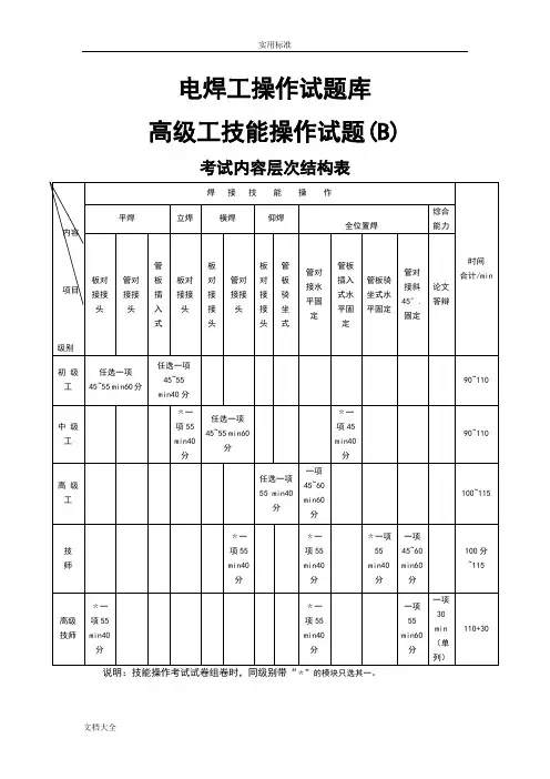 高级焊工实操(B)