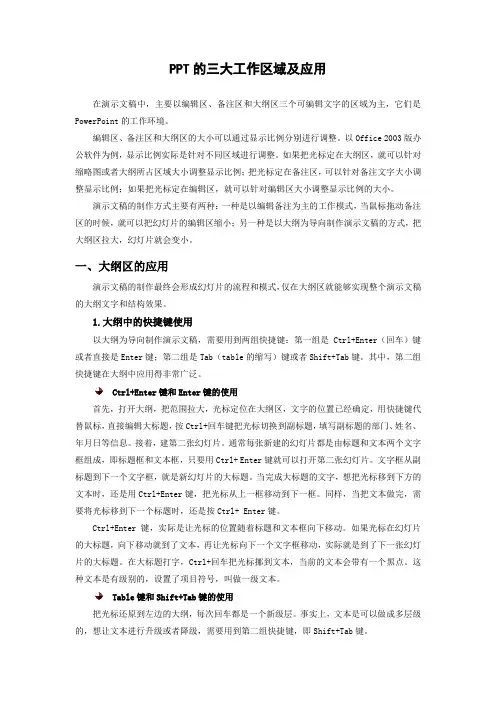 PPT中三大区域的应用