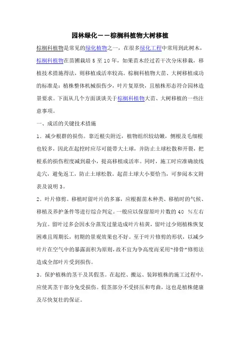 园林绿化--棕榈科植物大树移植