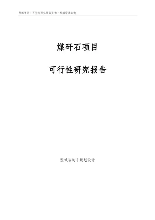 煤矸石项目可行性研究报告