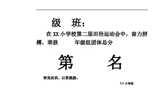 运动会团体奖状模板