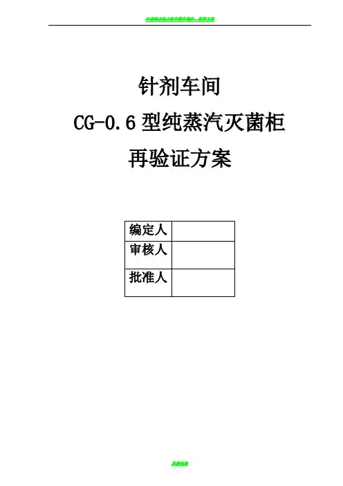 纯蒸汽灭菌验证方案