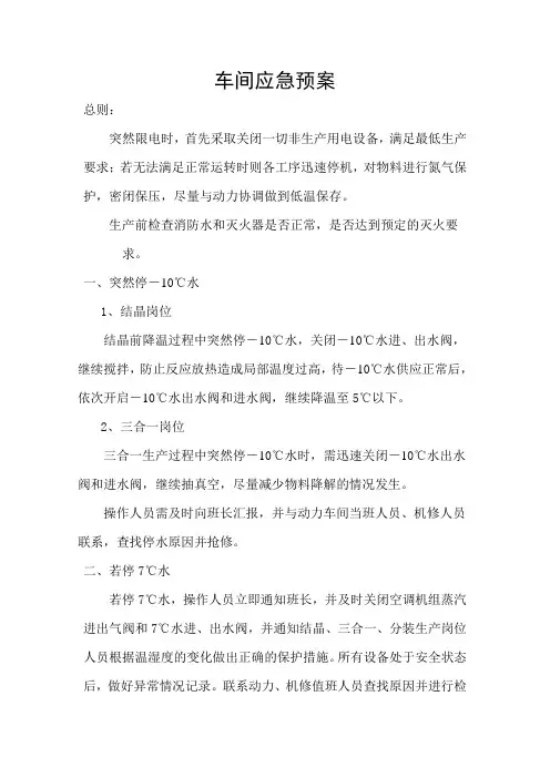 车间应急预案 2