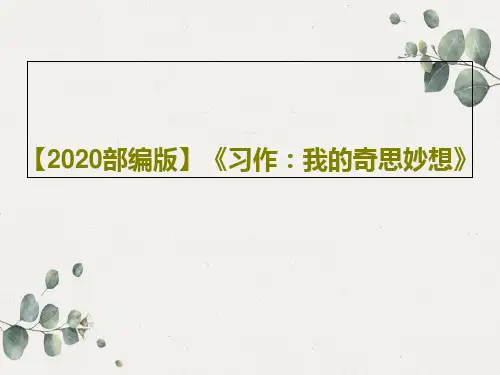 【2020部编版】《习作：我的奇思妙想》108页PPT
