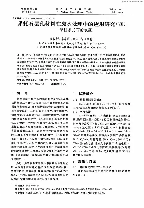 累托石层孔材料在废水处理中的应用研究(Ⅷ)——层柱累托石的表征