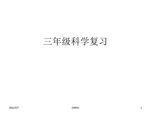 三年级科学复习PPT课件