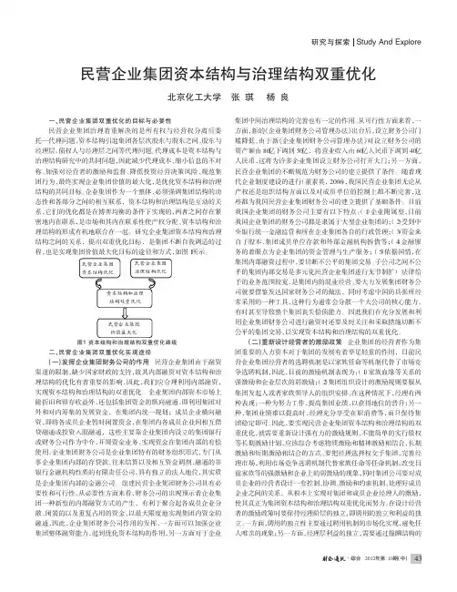 民营企业集团资本结构与治理结构双重优化