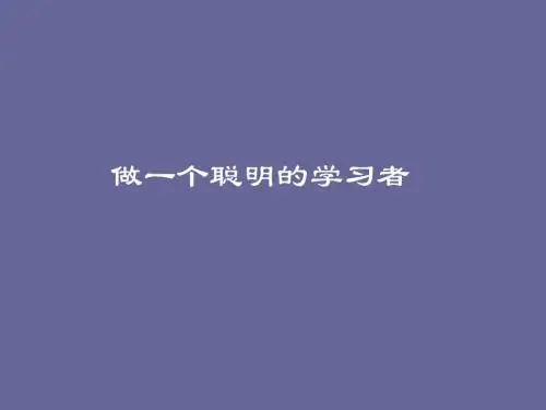 做一个聪明的学习者