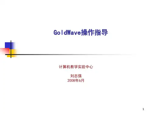 Goldwave音频操作指导