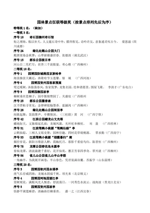 柳州公园对联大全