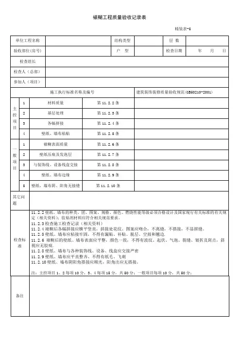 装修装修检查表