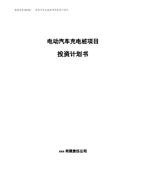 电动汽车充电桩项目投资计划书