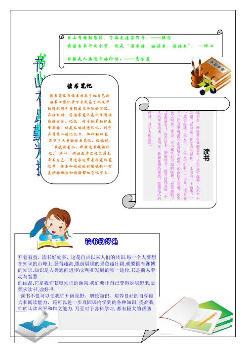 读书小报读书节小报阅读小报