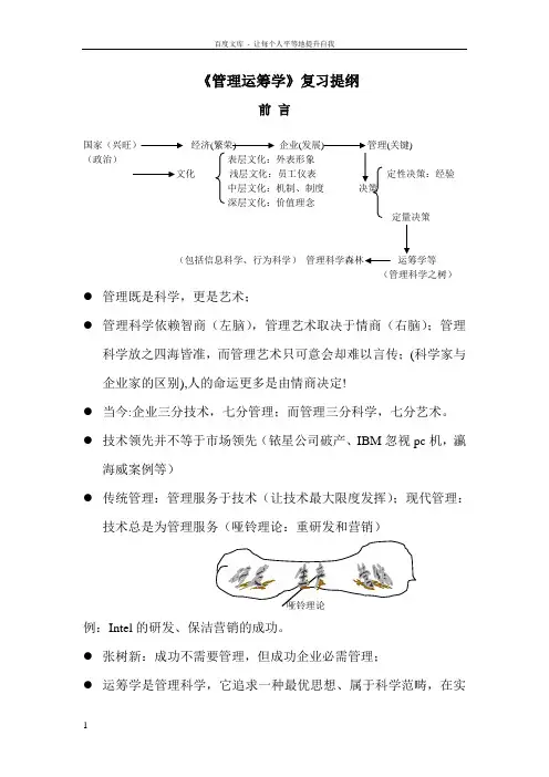 管理运筹学复习提纲
