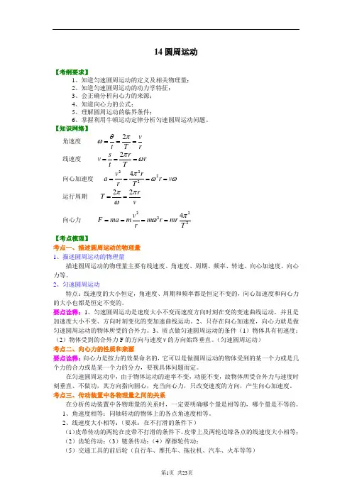 高一物理圆周运动