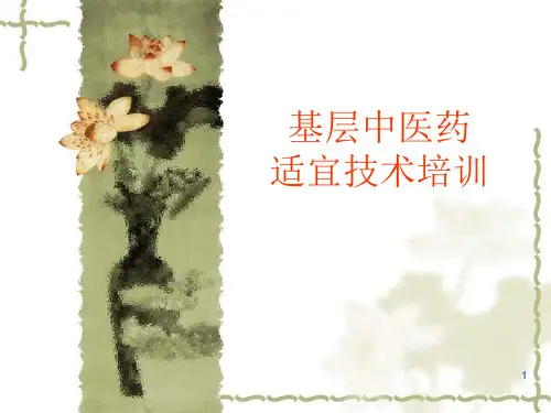 基层中医药适宜技术培训讲稿