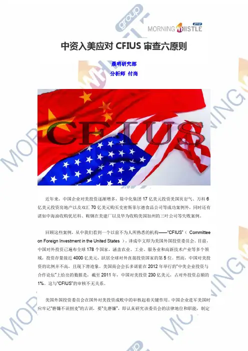 中资入美应对CFIUS审查六原则 晨哨研究部