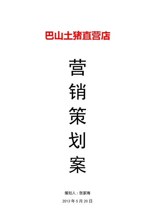 直营店营销策划案