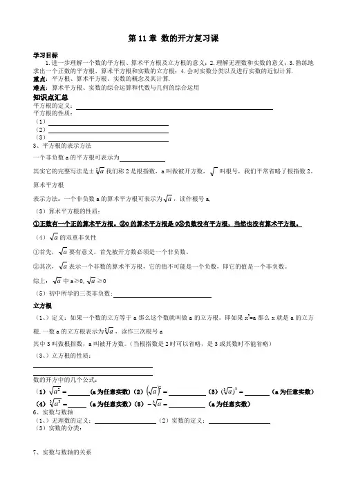 数的开方复习