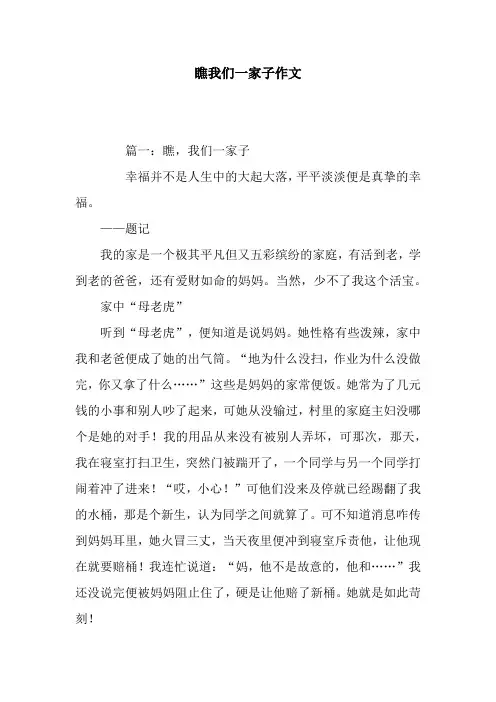 瞧我们一家子作文