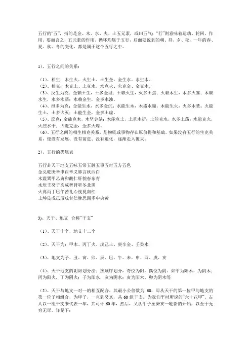 五行笔记(五行与数字,楼层的关系)