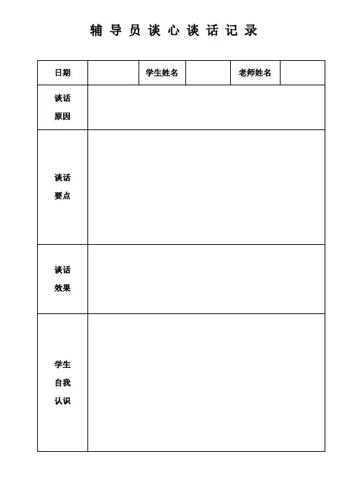 学生谈心谈话记录