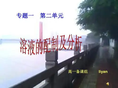 高一化学溶液的配制-(201908)