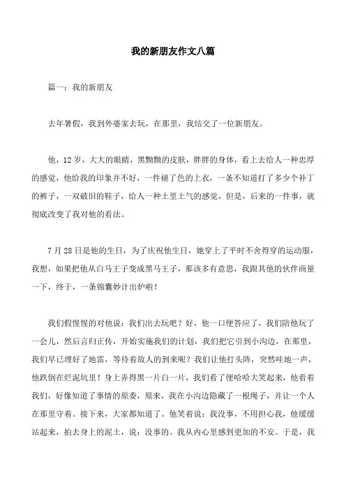 我的新朋友作文八篇