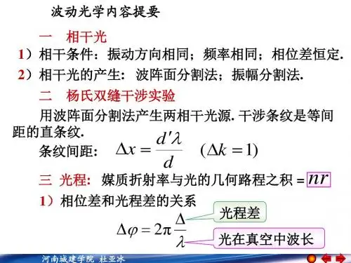 14章波动光学内容提要
