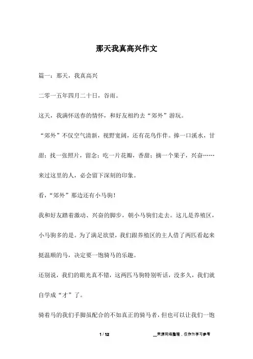 那天我真高兴作文