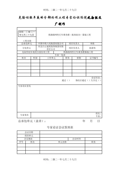 专家论证全套表格(最新)