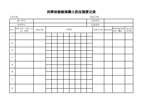 回弹法检测表