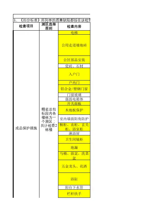 飞检评分表