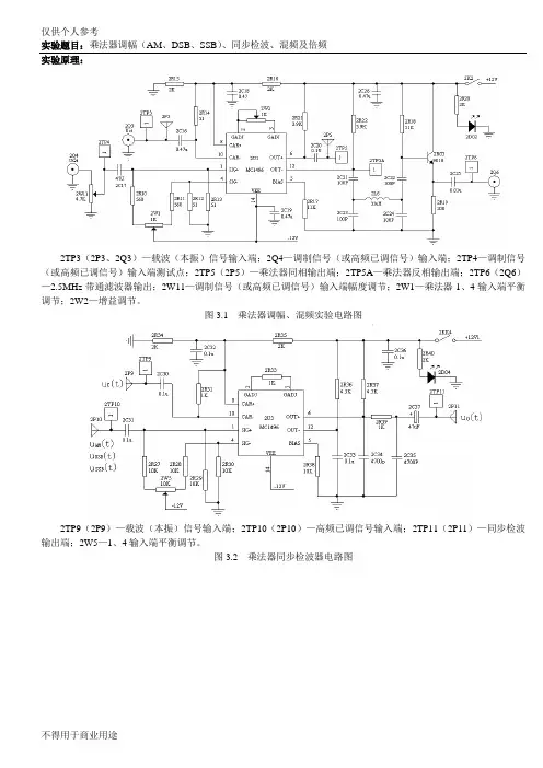 实验三 模拟乘法器应用实验报告